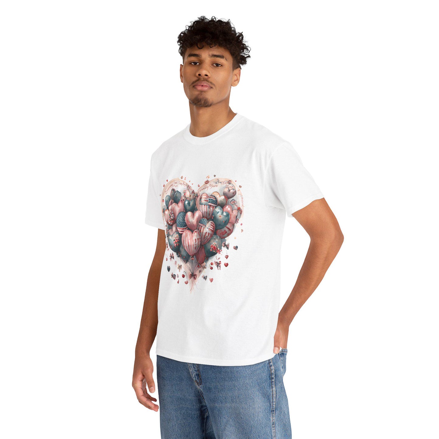 Heart Balloon Unisex Tee, Cute Graphic Tee, Valentine's Day Gift, Romantic Shirt, Casual Wear, Love-Themed Apparel