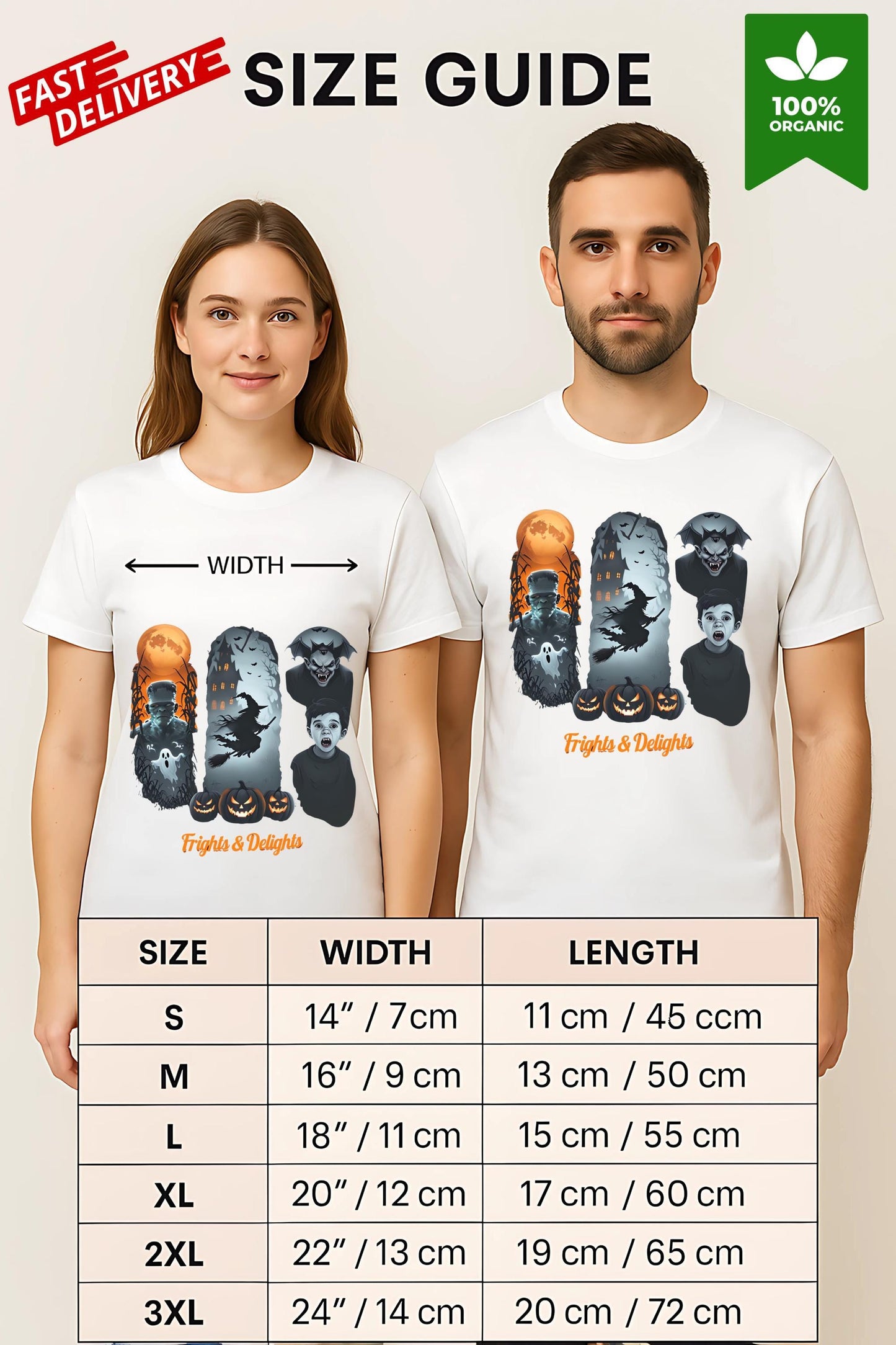 Halloween Horror Graphic T Shirt Spooky Gothic Adult Tee Fright And Delight Original Design Creepy Costume Party Top For Men Women