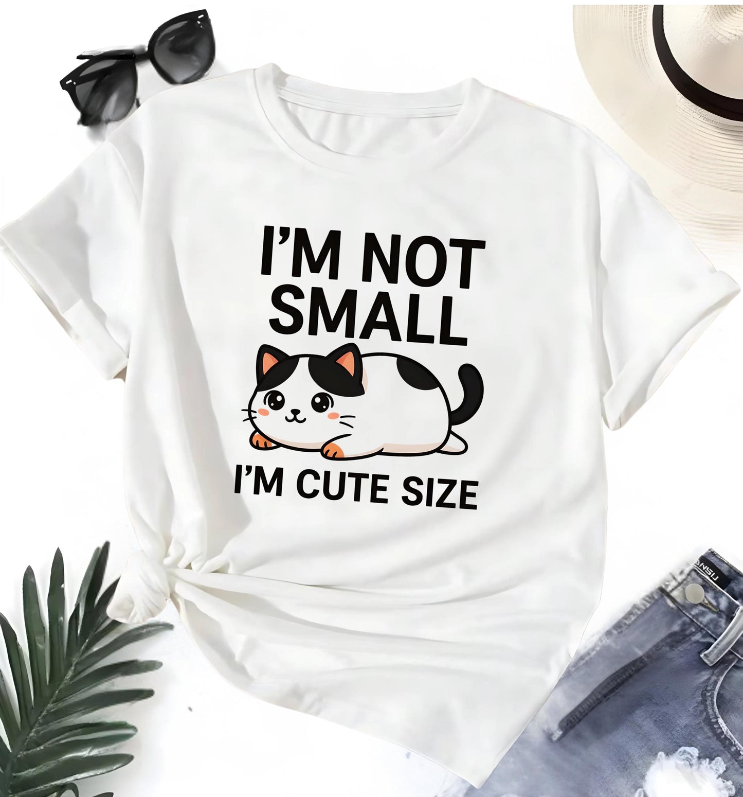 Funny Animal T Shirt Bundle Im Not Small Im Penguin Size Im Cute Size Cat Cartoon Graphic Tee Unisex Penguin Lover Shirt Cat Lover Gift Set