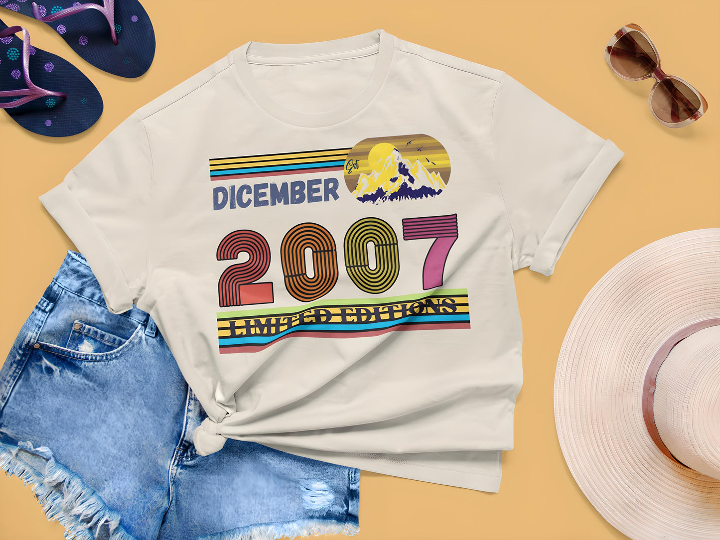 2007 Birthday T-Shirt, 18th Birthday Gift, Vintage Born in June Tee, Retro Unisex Shirt, Anniversary Outfit, Party Top for Men and Women
