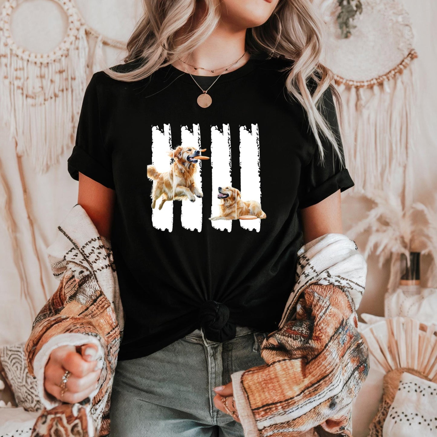 Unisex Heavy Cotton Tee - Playful Dogs Design, Pet Lover Gift, Casual Wear, Dog Mom Tee, Gift for Dog Owners