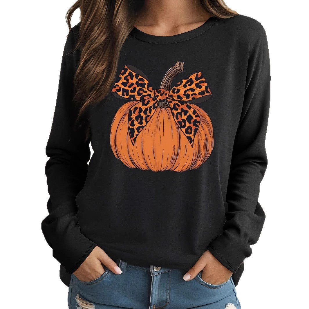 Women's Long-sleeved T-shirt Printed Christmas Halloween