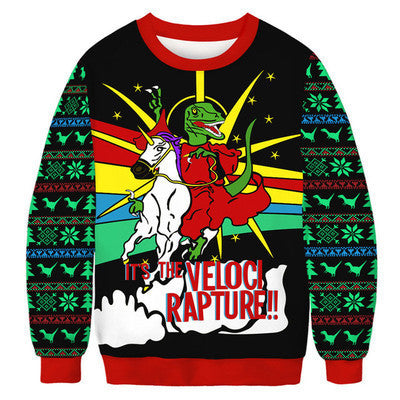 Men's And Women's Fashion Casual Christmas Digital Print Sweatshirt