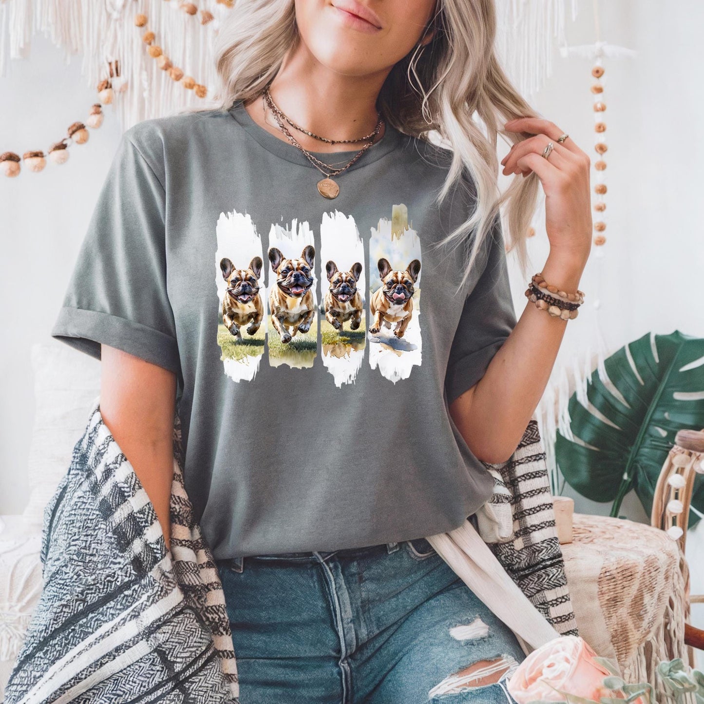 French Bulldog Lovers T Shirt Cute Dog Graphic Tee Pet Lover Gift Animal Lovers Apparel Casual Fashion Top For Men Women Unisex