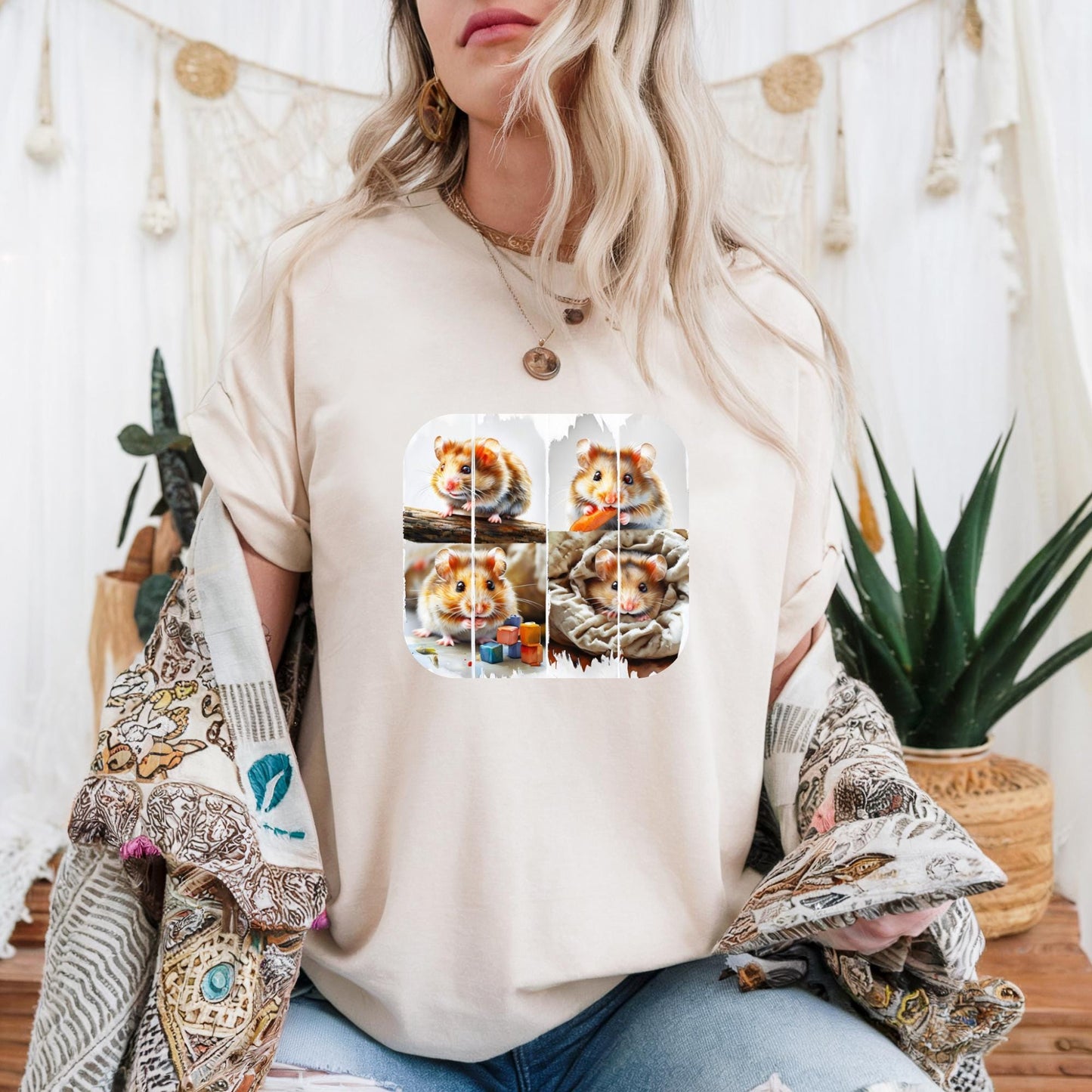 Cute Hamster Art Unisex Heavy Cotton Tee, Pet Lover Gift, Animal Tee, Casual Wear, Funny Animal T-Shirt, Rodent Pet T-Shirt