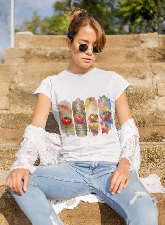 Fresh Tomato Art Unisex Heavy Cotton Tee, Cool Foodie Shirt, Gift for Chefs, Comfortable Everyday Wear, Artisan Cooking Collection