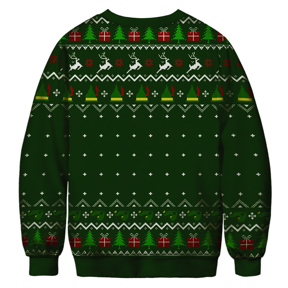 Men's And Women's Fashion Casual Christmas Digital Print Sweatshirt