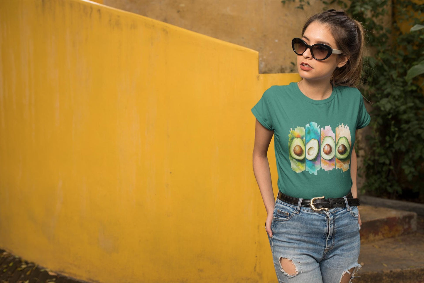 Colorful Avocado Unisex Cotton Tee, Trendy Fruit Shirt, Casual Wear, Gift for Foodies, Summer Vibes, Eco-Friendly Apparel for Nutrition Gift