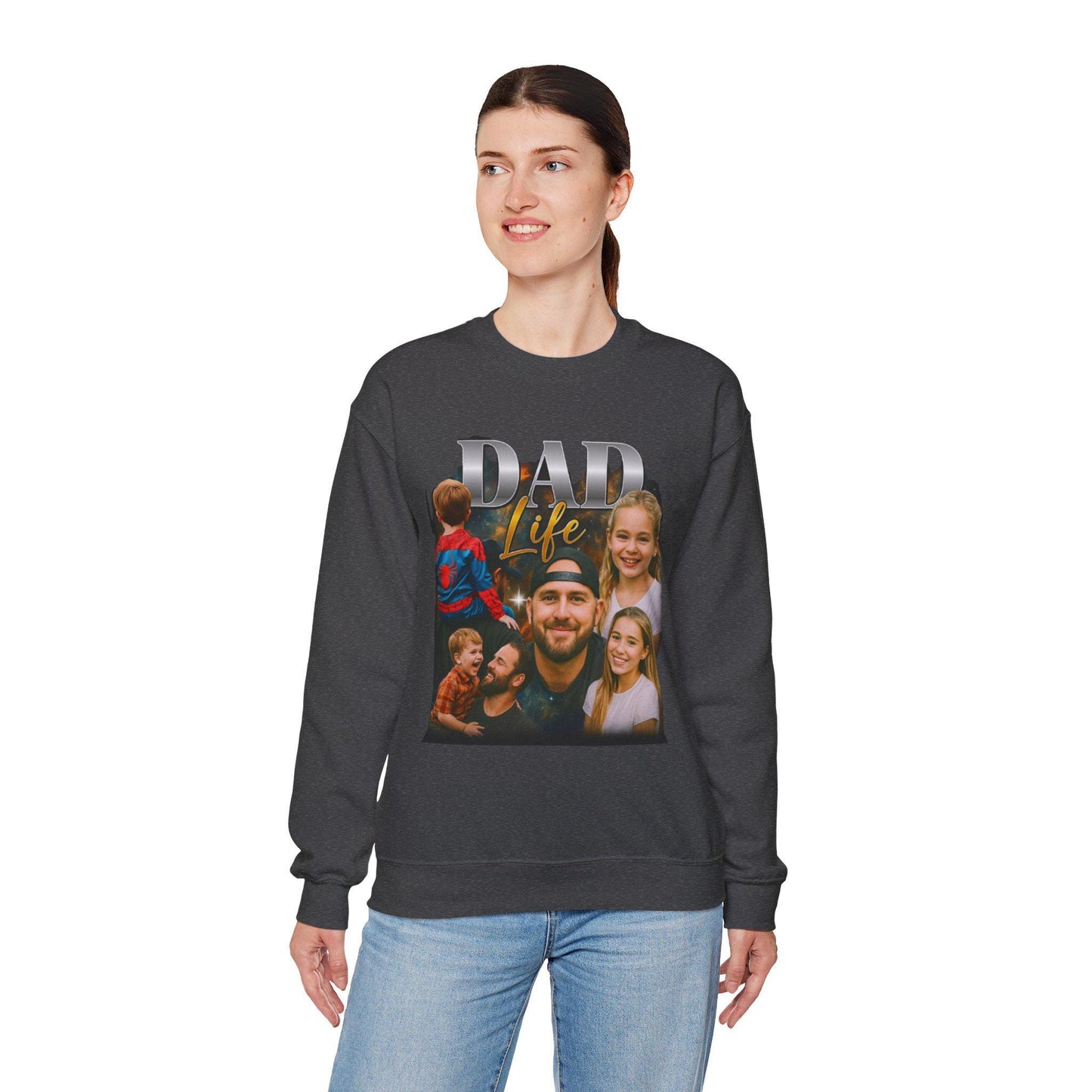 Dad Life Crewneck Sweatshirt Cozy Pullover For Dad Funny Family Gift Casual Wear Comfortable Graphic Top Perfect Dad Outfit For Any Occasion