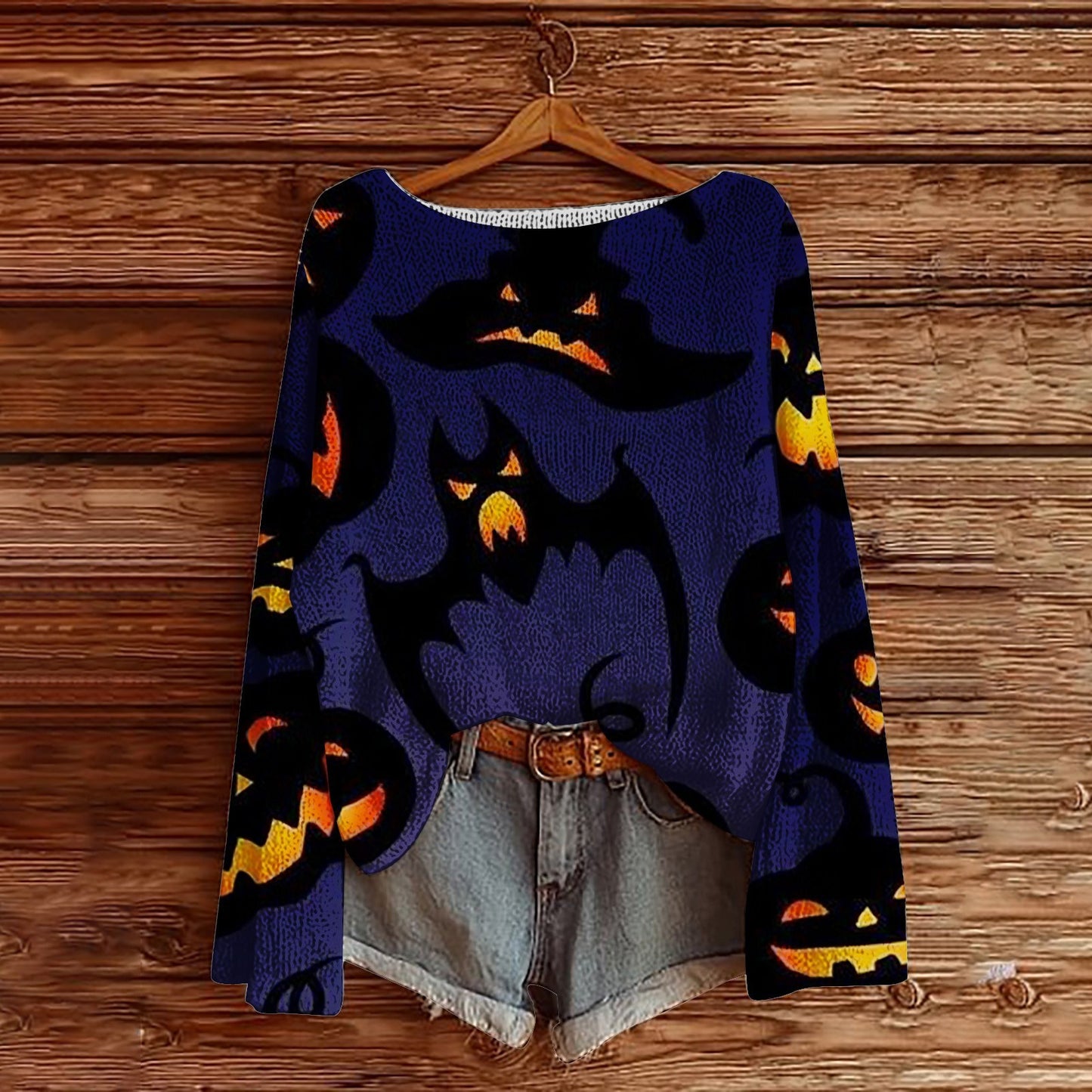 Halloween Printed Loose Long Sleeves Sweater