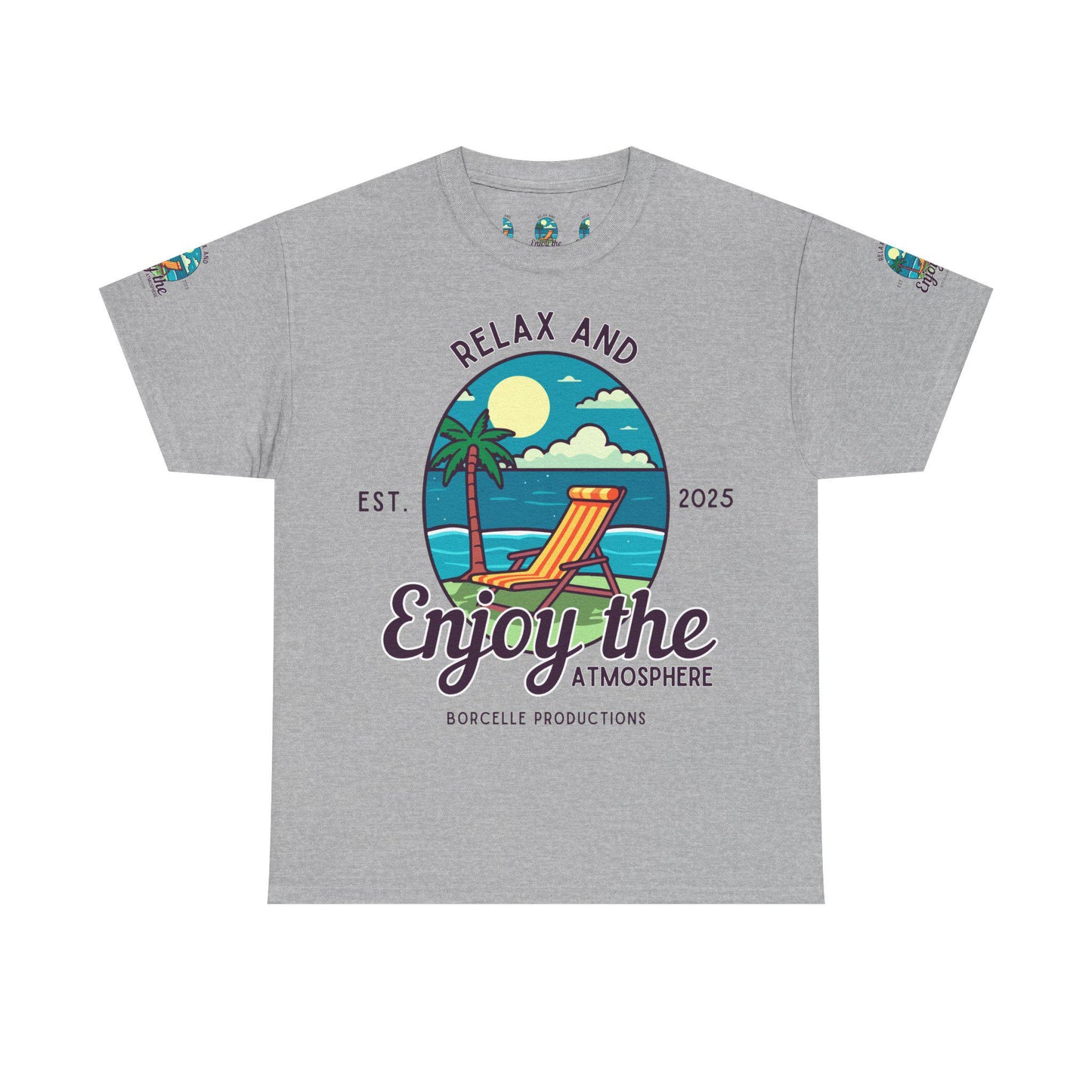 T-Shirt - Relax and Enjoy the Atmosphere, Casual Summer Wear, Beach Vacation Tee, Gift for Chill Lovers, Relaxation Shirt