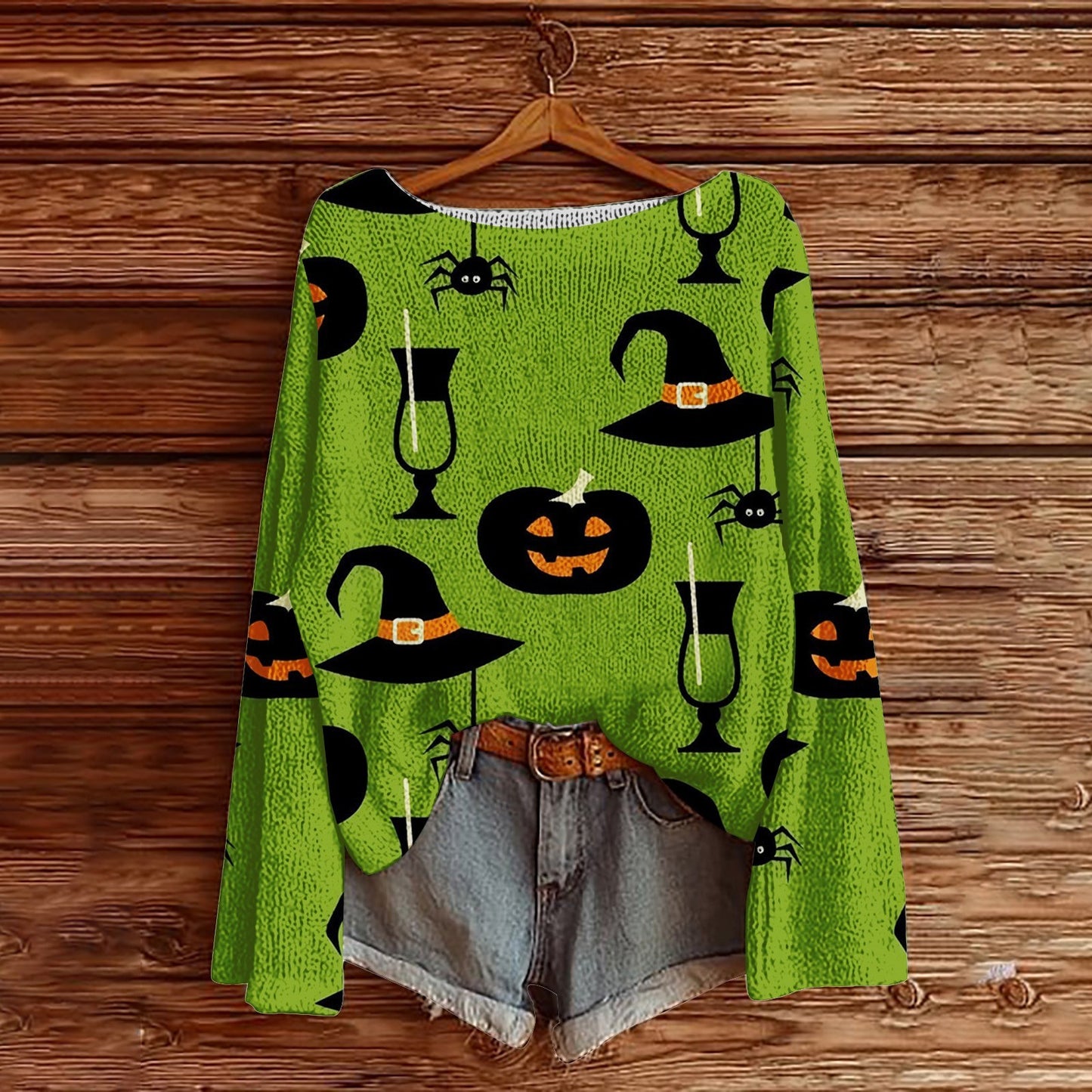 Halloween Printed Loose Long Sleeves Sweater