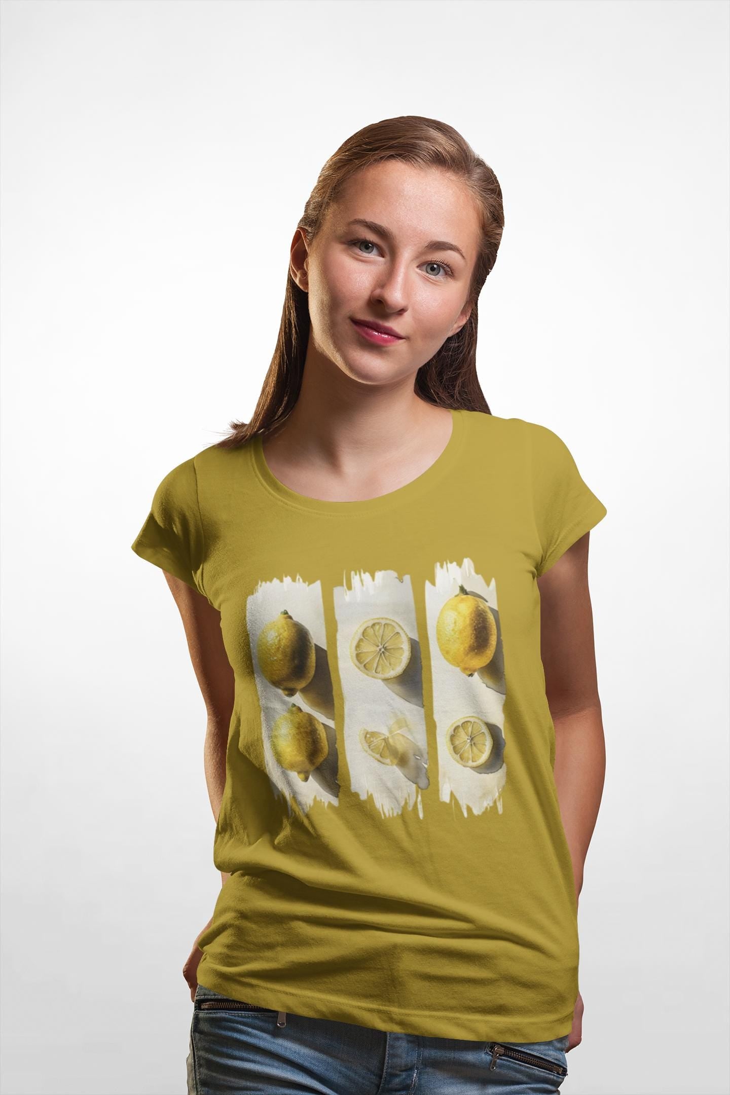 Zesty Fresh Lemon Tee, Citrus Slice Unisex Heavy Cotton Tee, Fresh Fruit T-Shirt, Perfect Gift for Fruit Lovers, Casual Everyday Wear