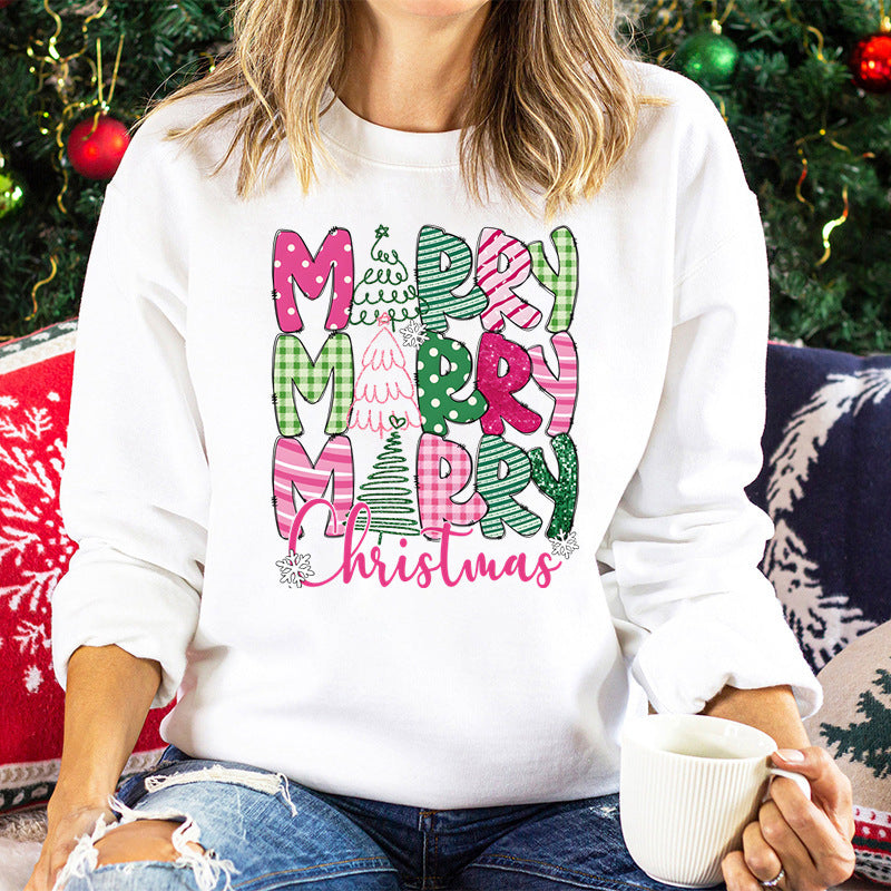 Merry Christmas E Cartoon Sweatshirt Festive Cute Gifts