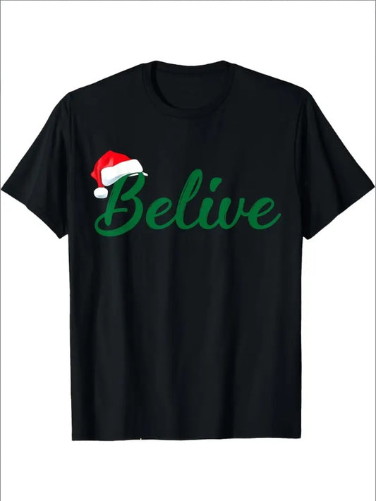 Men'S Casual Christmas T-Shirt,  Cotton Short Sleeve Crew Neck Tee ,Regular Fit For All Seasons