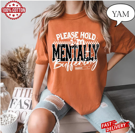 Looping thoughts funny tee, sarcastic brain overload cotton shirt for introverts, oversized comfy t-shirt for anxiety and mental traffic