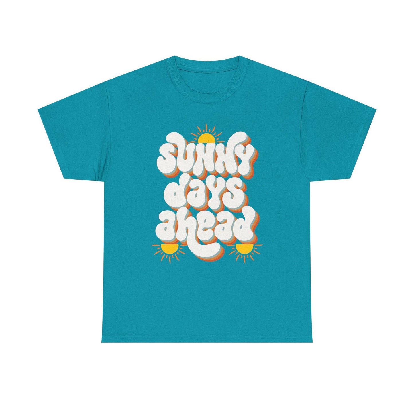 Sunny Days Ahead Unisex Heavy Cotton Tee, Graphic T-Shirt, Summer Vibes Shirt, Casual Wear, Gift for Friends, Positive Quote Tee