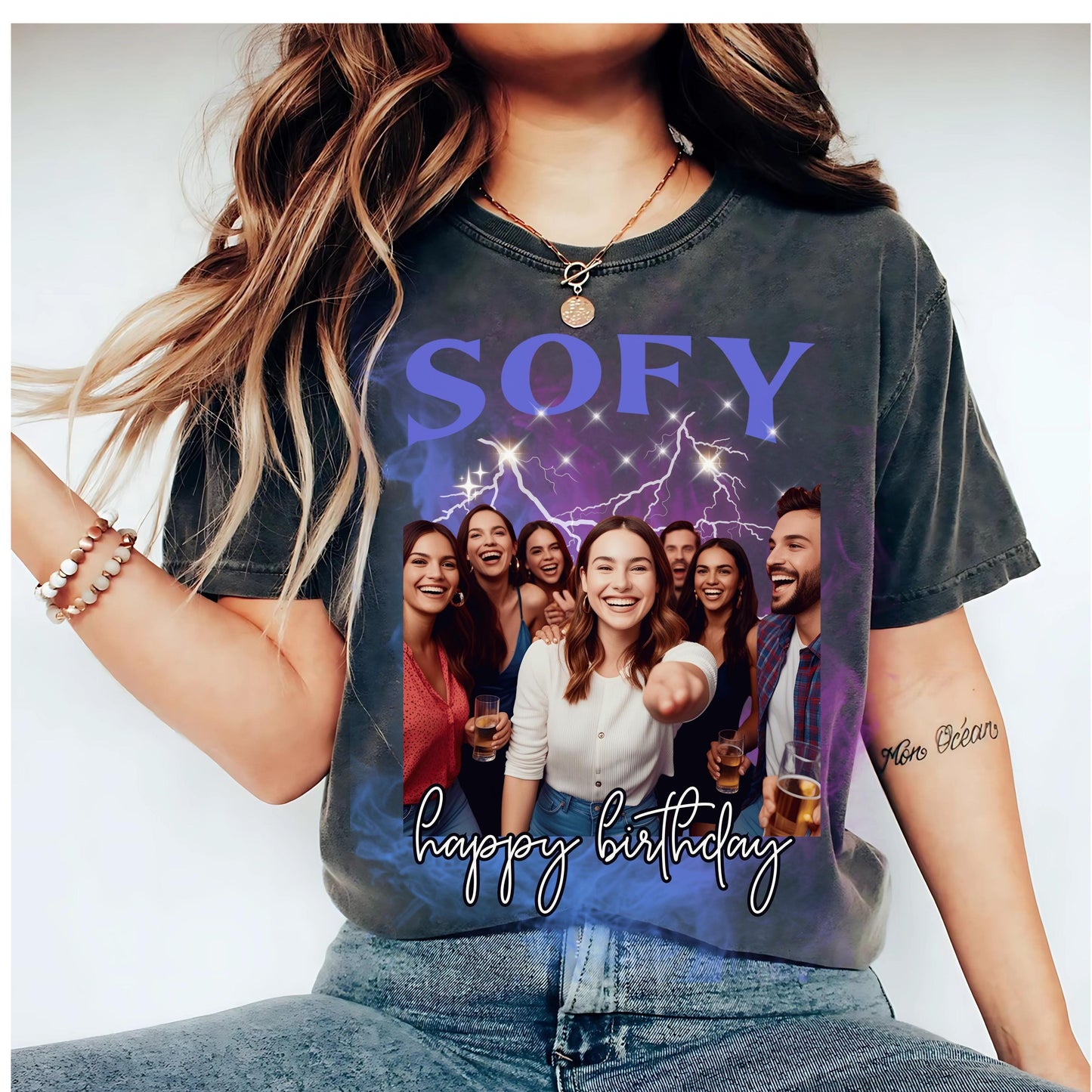 Custom Bootleg Tee Vintage 90s Graphic T Shirt Retro Rap Style Personalized Insert Your Photo Design Unique Outfit Custom Gift For Men Women