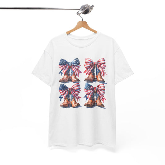 Patriotic Country Boots Tee, Summer BBQ Shirt, Independence Day Outfit, Casual Everyday Wear, Memorial Day Fashion