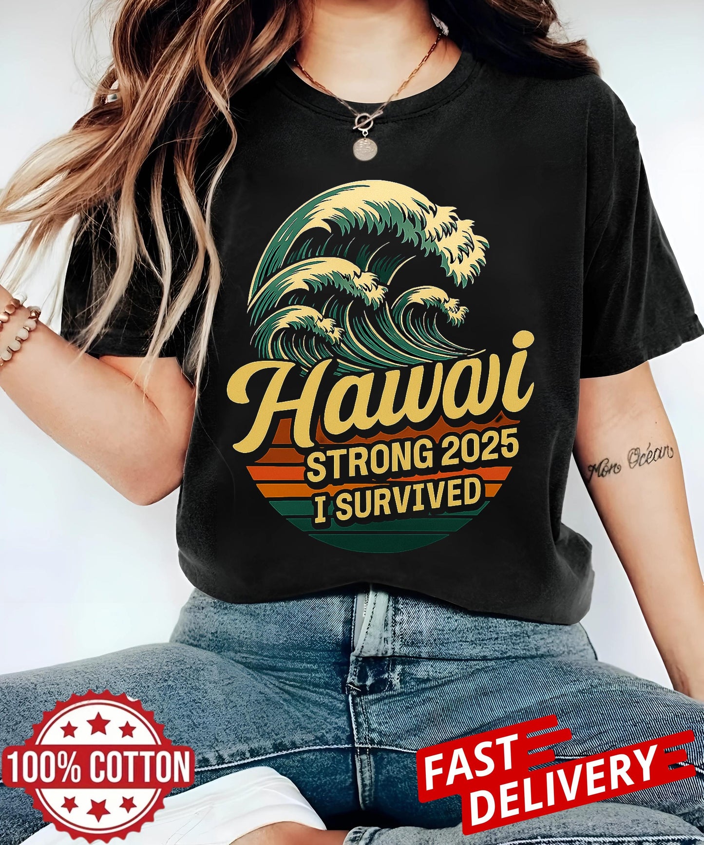 Hawaiian Survival Tee, Surfing Shirt, Ocean Wave T-Shirt, Adventure Apparel, Beach Vacation Top, Summer Graphic Tee,Tsunami