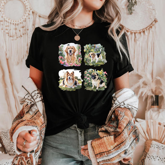 Dog Lovers Unisex Heavy Cotton T Shirt Cute Canine Graphic Tee Pet Enthusiasts Gift Casual Wear Animal Lovers Top Pet Owner Day Out gift