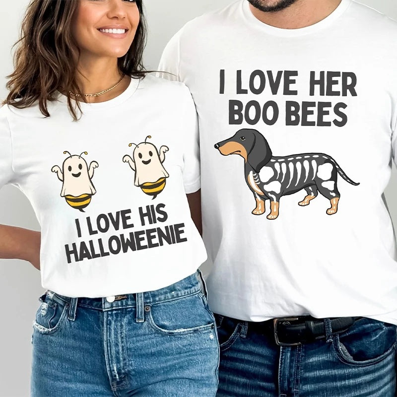 Matching Halloween Couple Shirt Unisex Funny Gifts For Coupl