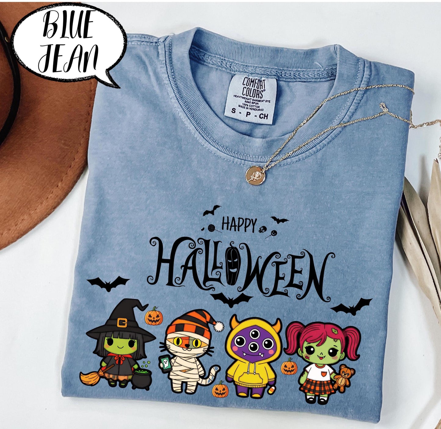 Comfort Colors® Halloween Costume Shirt, Happy Halloween Tee, Cute Cartoon Character Top, Pumpkin Party Outfit, Spooky Season Graphic Tee