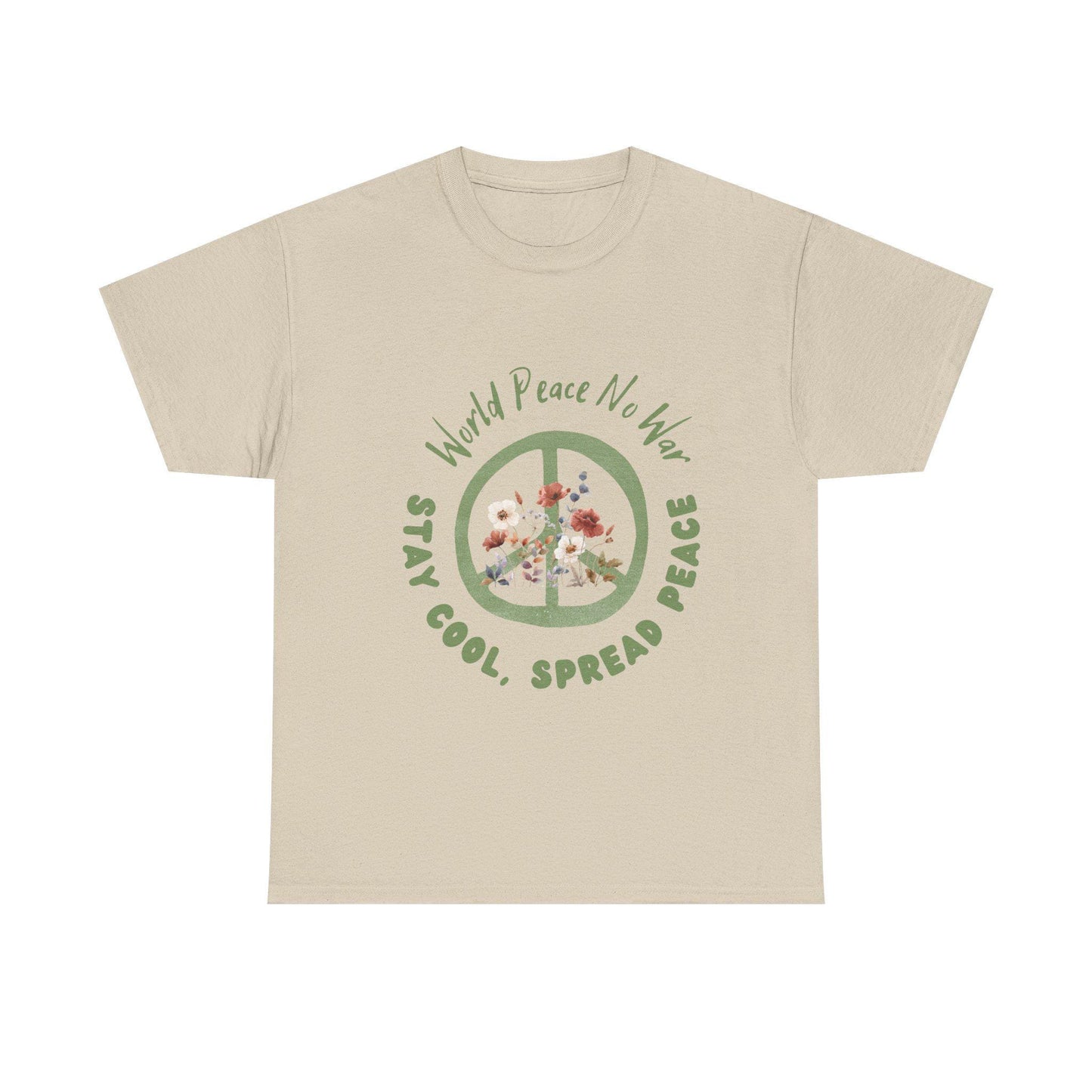 Peaceful Vibes T-shirt Unisex Heavy Cotton Tee Spread Peace Shirt, Ideal for Activists, Casual Wear, Gift for Peacemakers, Earth Day