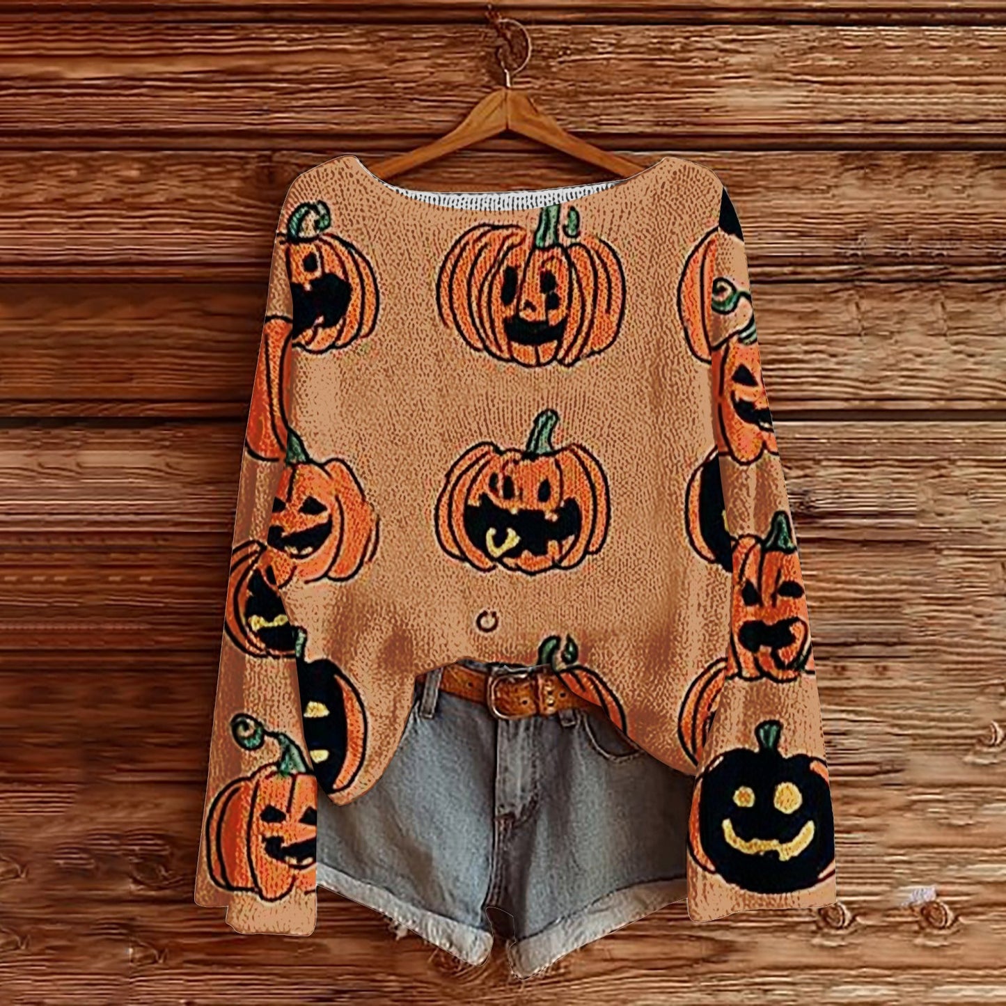 Halloween Printed Loose Long Sleeves Sweater