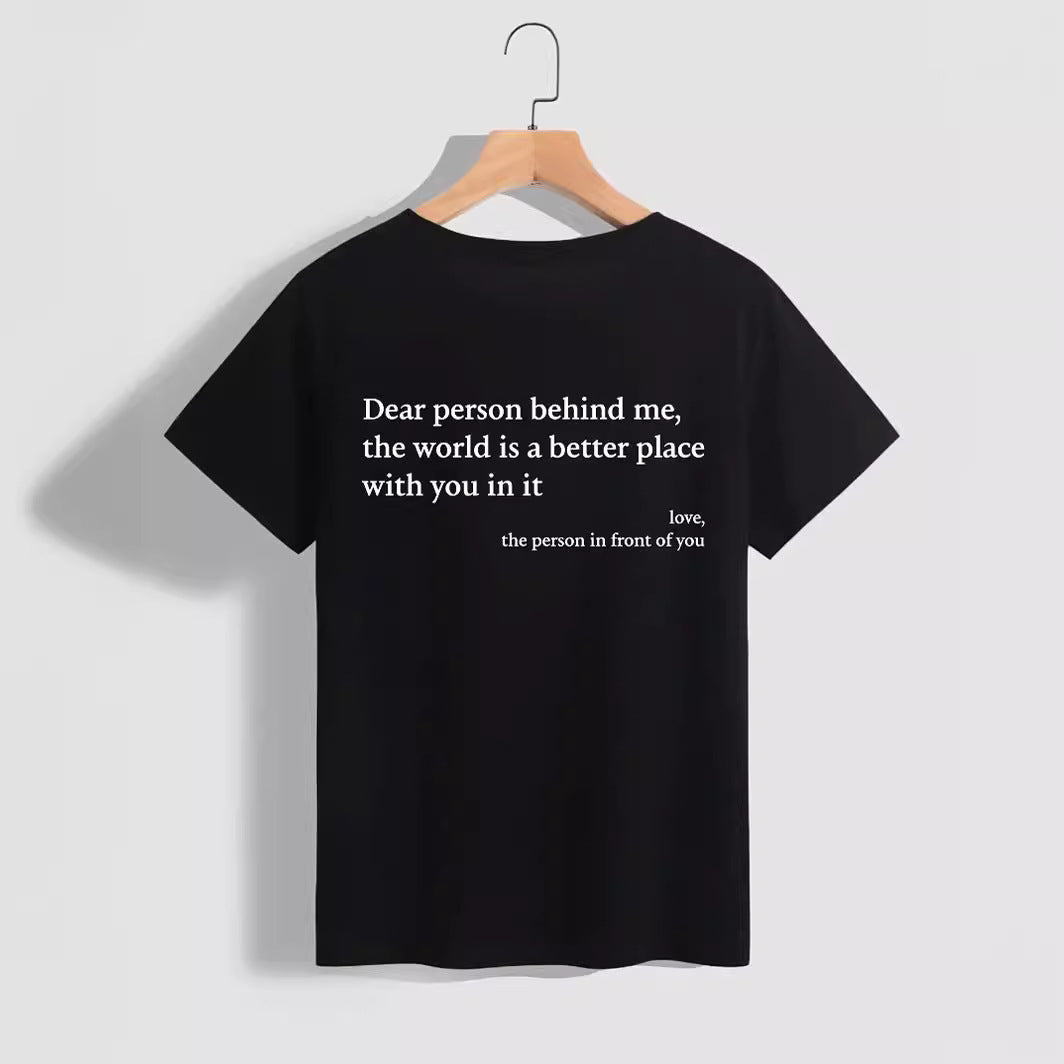 Top Round Neck Cartoon Printed Short Sleeve