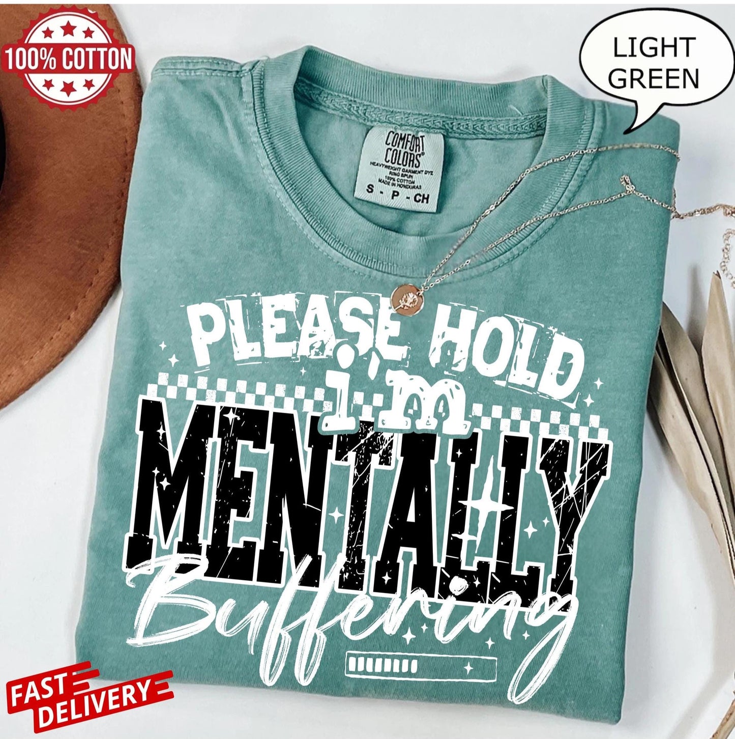 Buffering anxiety tee, sarcastic funny mental health shirt for introverts, oversized cotton quote t-shirt for overthinking and daily stress