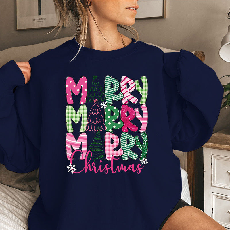 Merry Christmas E Cartoon Sweatshirt Festive Cute Gifts