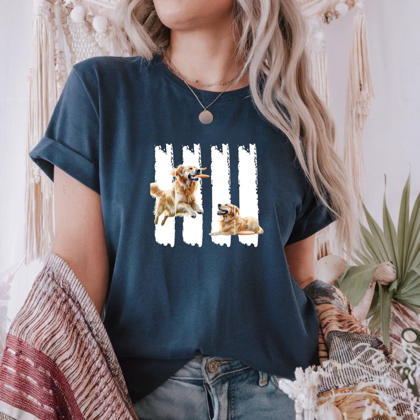 Unisex Heavy Cotton Tee - Playful Dogs Design, Pet Lover Gift, Casual Wear, Dog Mom Tee, Gift for Dog Owners