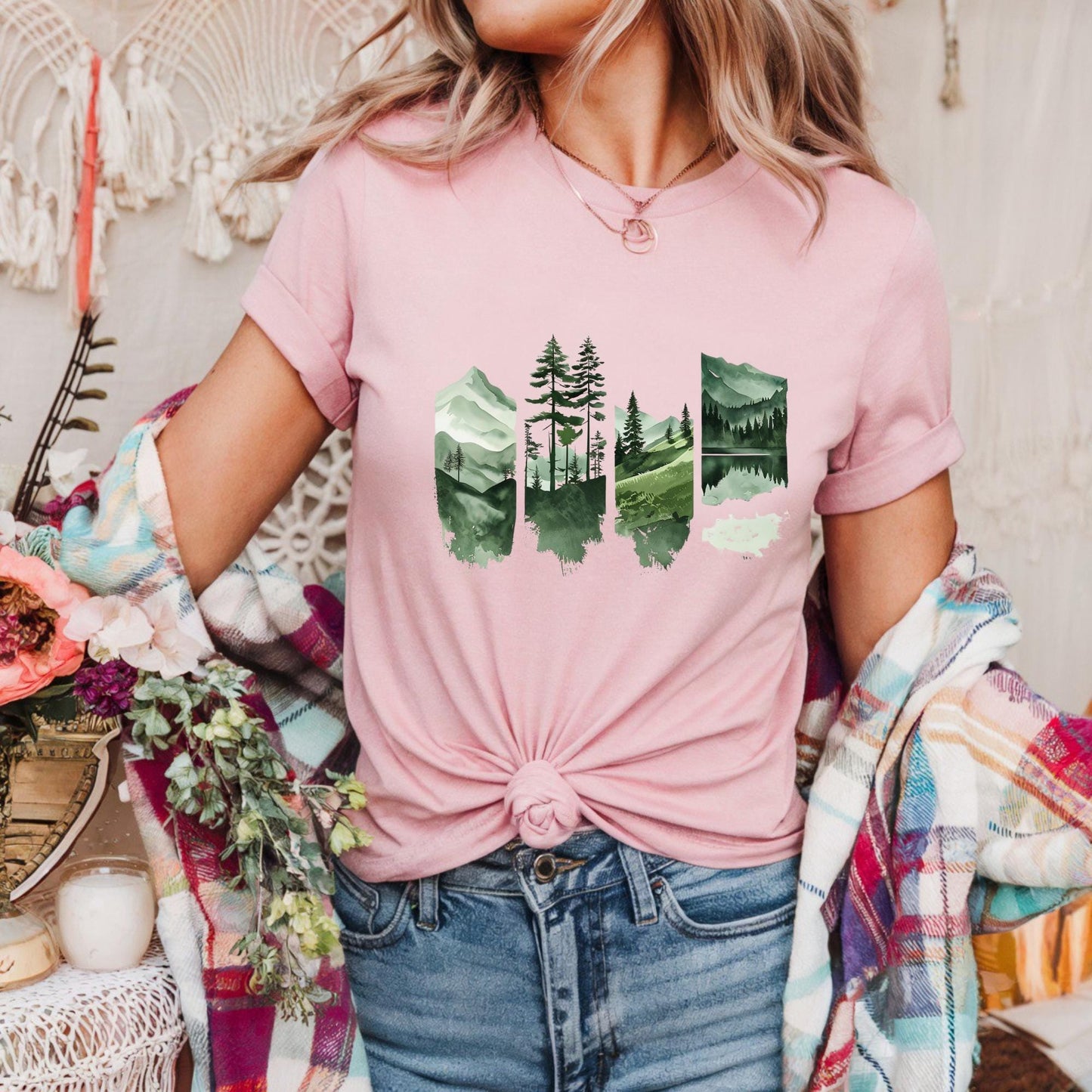 Nature-Inspired Unisex Heavy Cotton Tee | Eco-Friendly Apparel, Outdoor Lovers Gift, Forest Aesthetic, Hiking Shirt, Evergreen Graphic