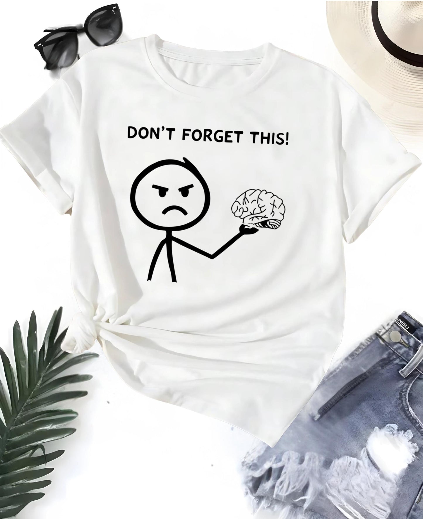 Red Funny Brain T Shirt Dont Forget This Cartoon Graphic Tee Unisex Casual Humor Top Psychology Shirt Nerd Geek Smart Tee Gift For Him Her