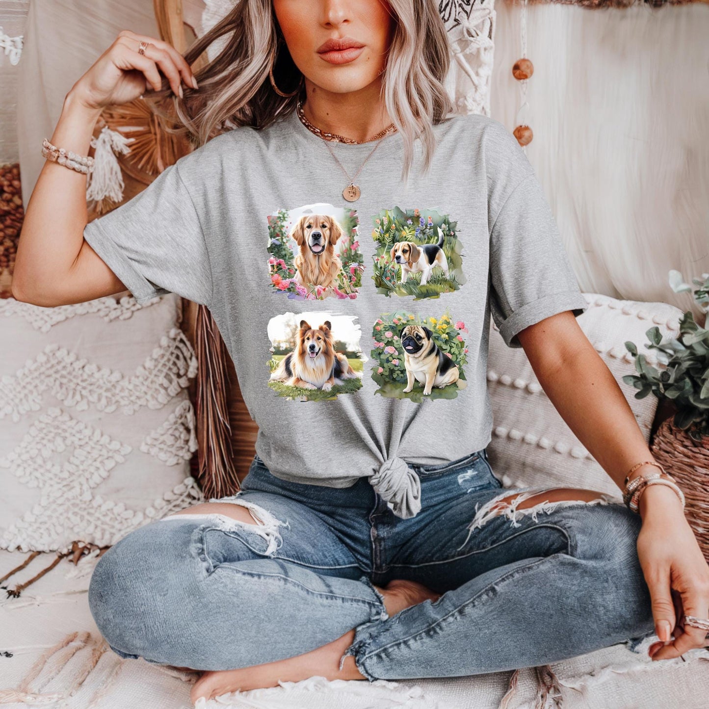 Dog Lovers Unisex Heavy Cotton T Shirt Cute Canine Graphic Tee Pet Enthusiasts Gift Casual Wear Animal Lovers Top Pet Owner Day Out gift