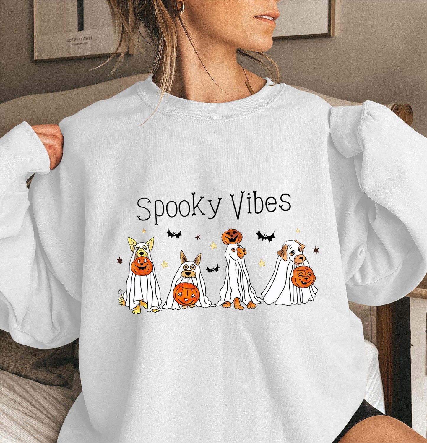 Halloween Cotton Material Round Neck Women's Sweater Long Sleeve