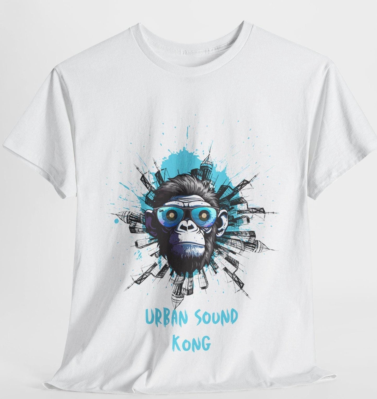 Urban Sound Monkey Graphic Tee, Fun Unisex Heavy Cotton Shirt, Hipster Urban Wear, Street Style Outfit, Cool Gift for Teens