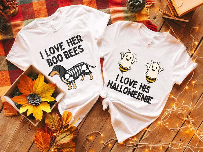 Matching Halloween Couple Shirt Unisex Funny Gifts For Coupl