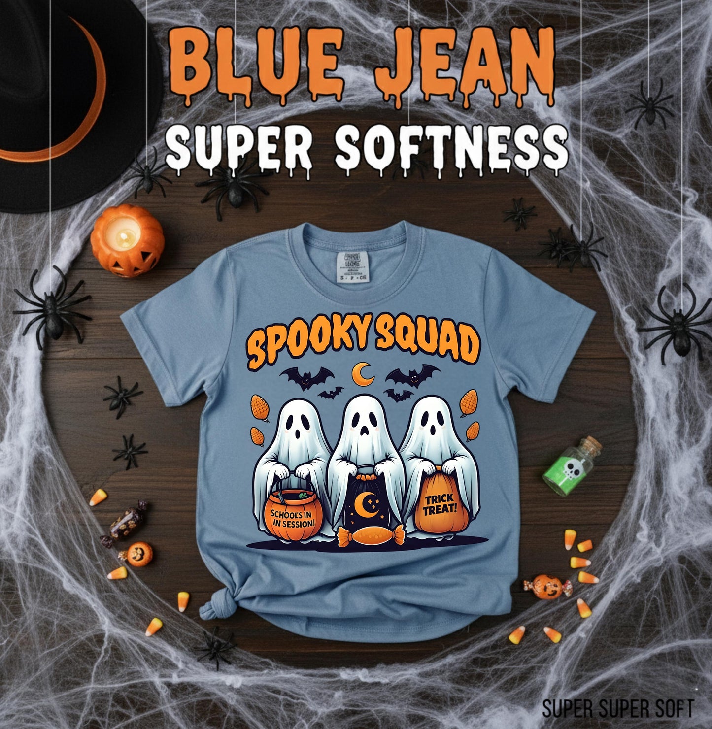 Halloween Ghost T Shirt Spooky Squad Funny Trick Or Treat Graphic Tee Cute Kawaii Ghosts Costume Shirt Unisex Spooky Season Gift Idea