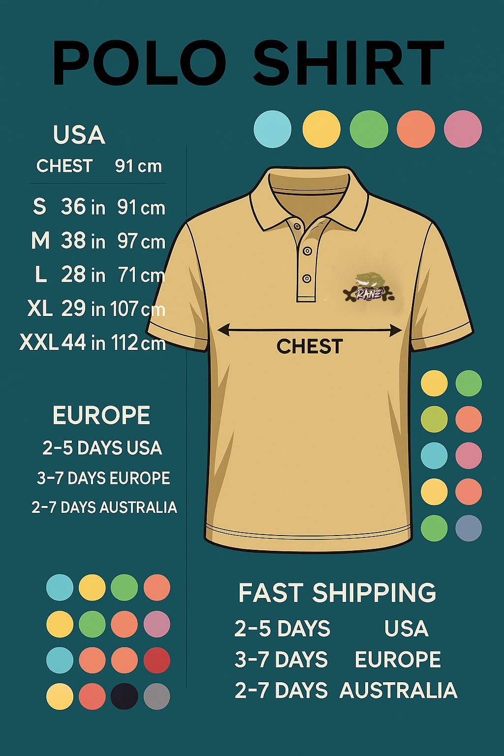 Unisex Golf & Tennis Polo Shirt - Breathable Sport Performance Top with Logo Design