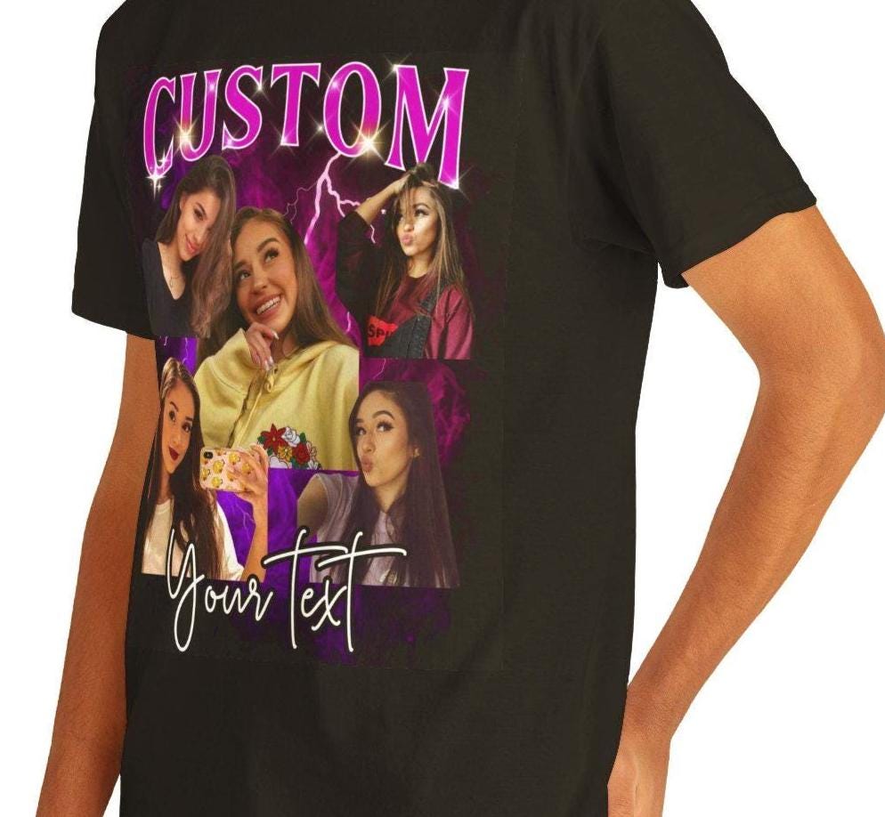 Custom Your Own Bootleg Tee, Retro Custom Bootleg Rap Tee, Custom Bootleg, Custom Your Photo, Insert Your Design, Vintage Graphic Tshirt