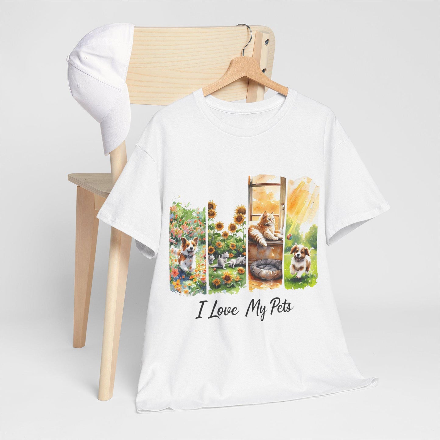 Unisex Heavy Cotton Tee with 'I Love My Pets' Design - Perfect Gift for Pet Lovers, Casual Wear, Animal Lovers, Gift for Friends, [...]