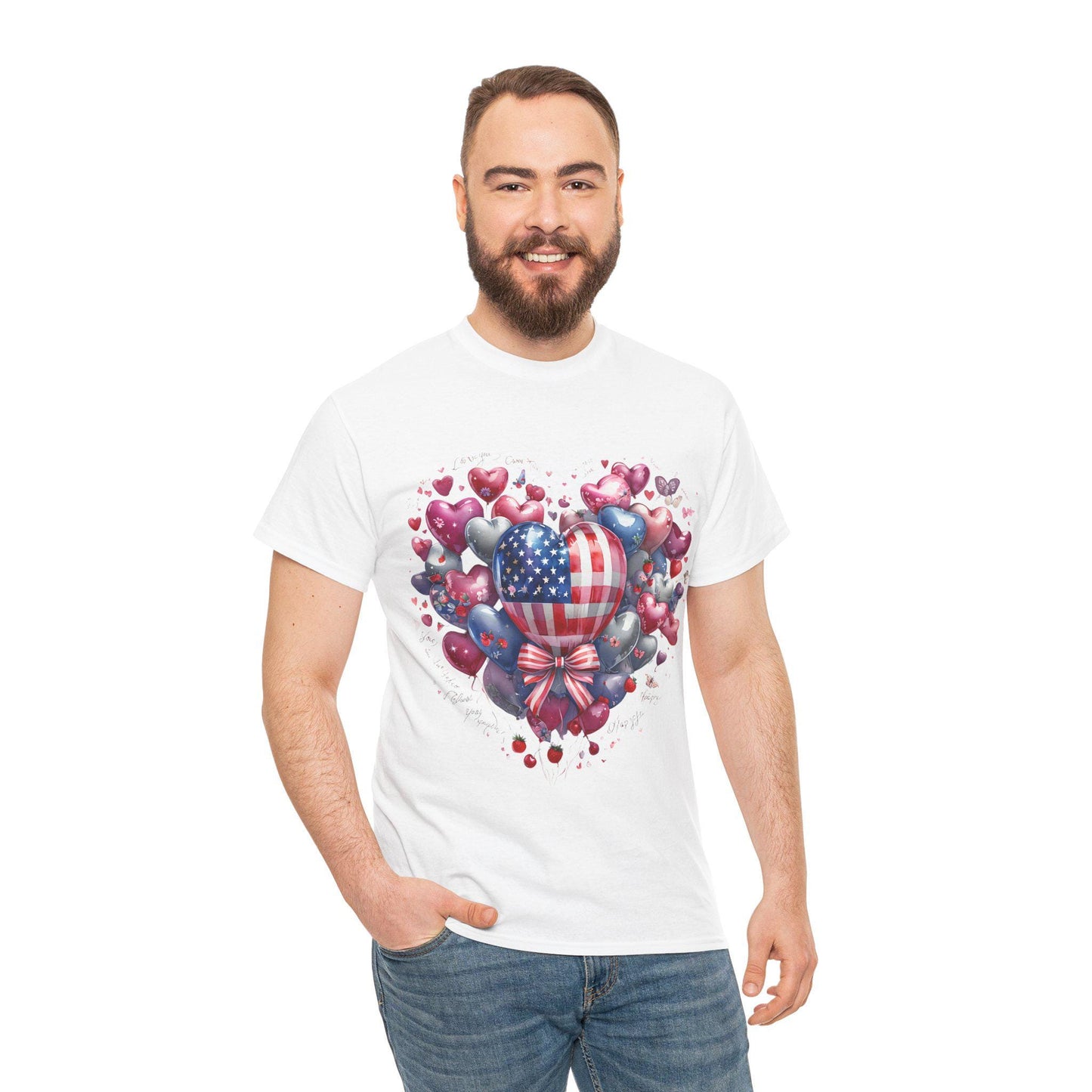 Love Heart Balloons and Fruit Tee, Cute Valentine's Day Shirt, Amore T-Shirt, Romantic Italian Tee, Heart Shape Balloons Shirt, Love Letter