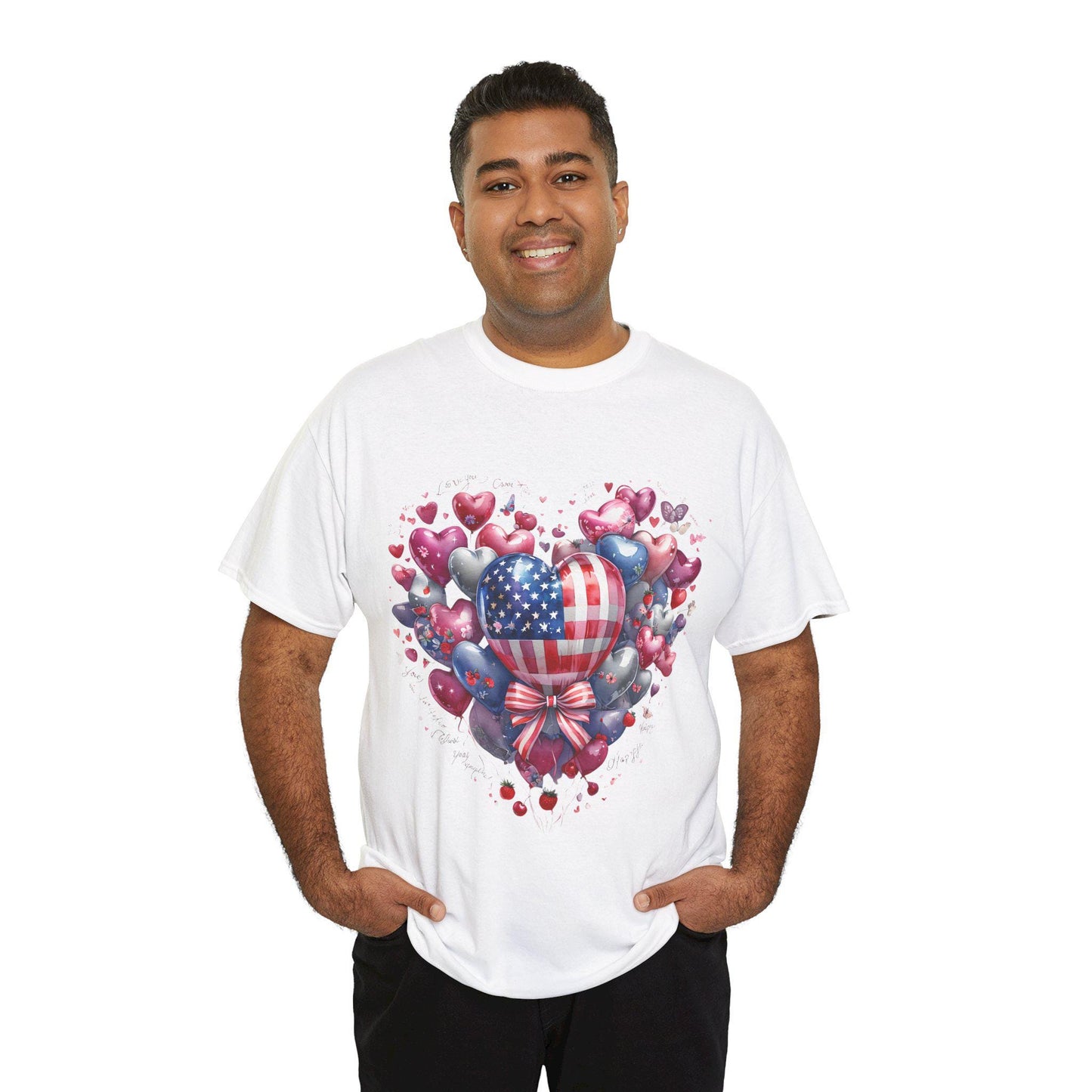 Love Heart Balloons and Fruit Tee, Cute Valentine's Day Shirt, Amore T-Shirt, Romantic Italian Tee, Heart Shape Balloons Shirt, Love Letter
