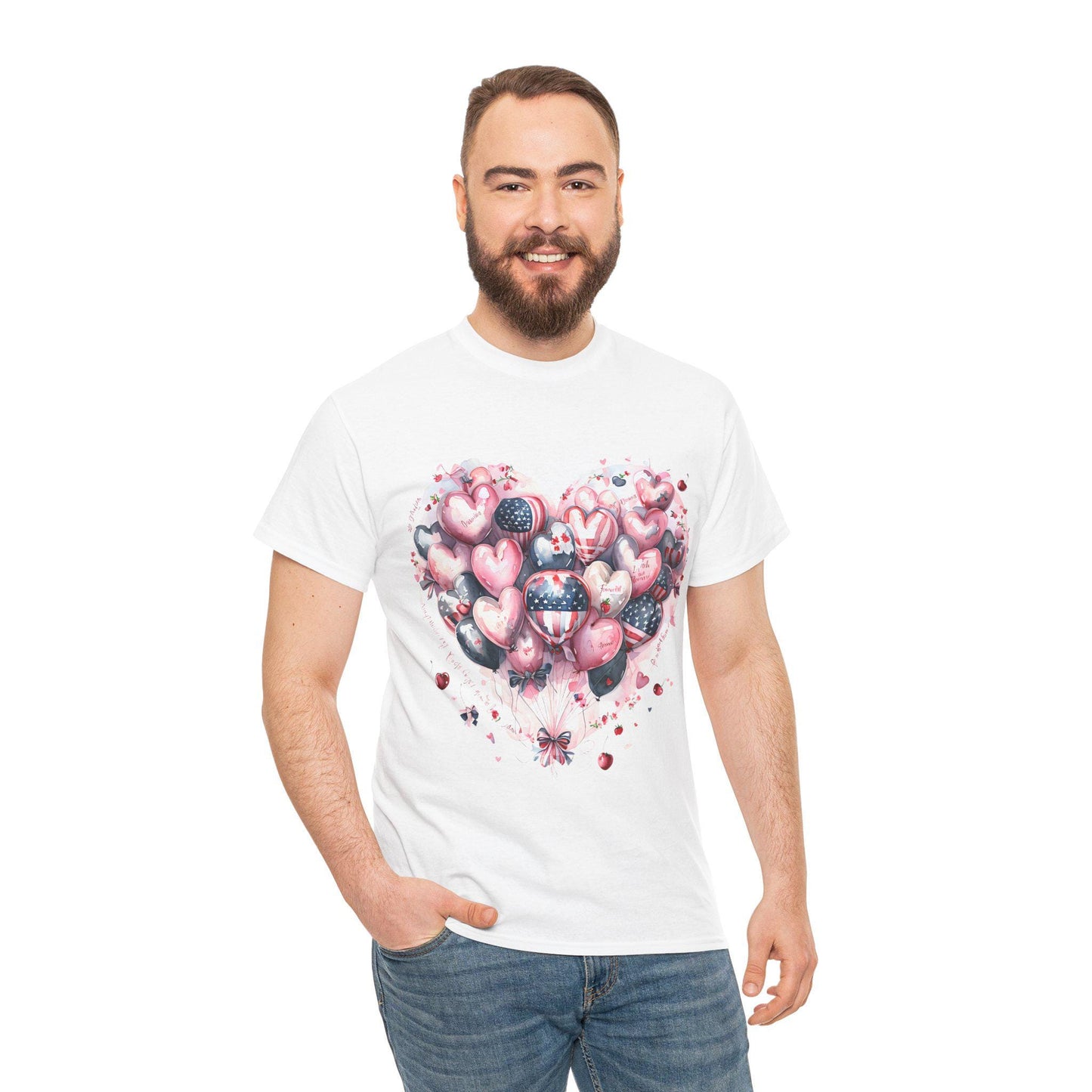 Romantic Heart Design Tee for Everyday Love, Cute Gift for Him or Her, Valentine's Day, Anniversary, Casual Wear, Comfortable Unisex T-Shirt