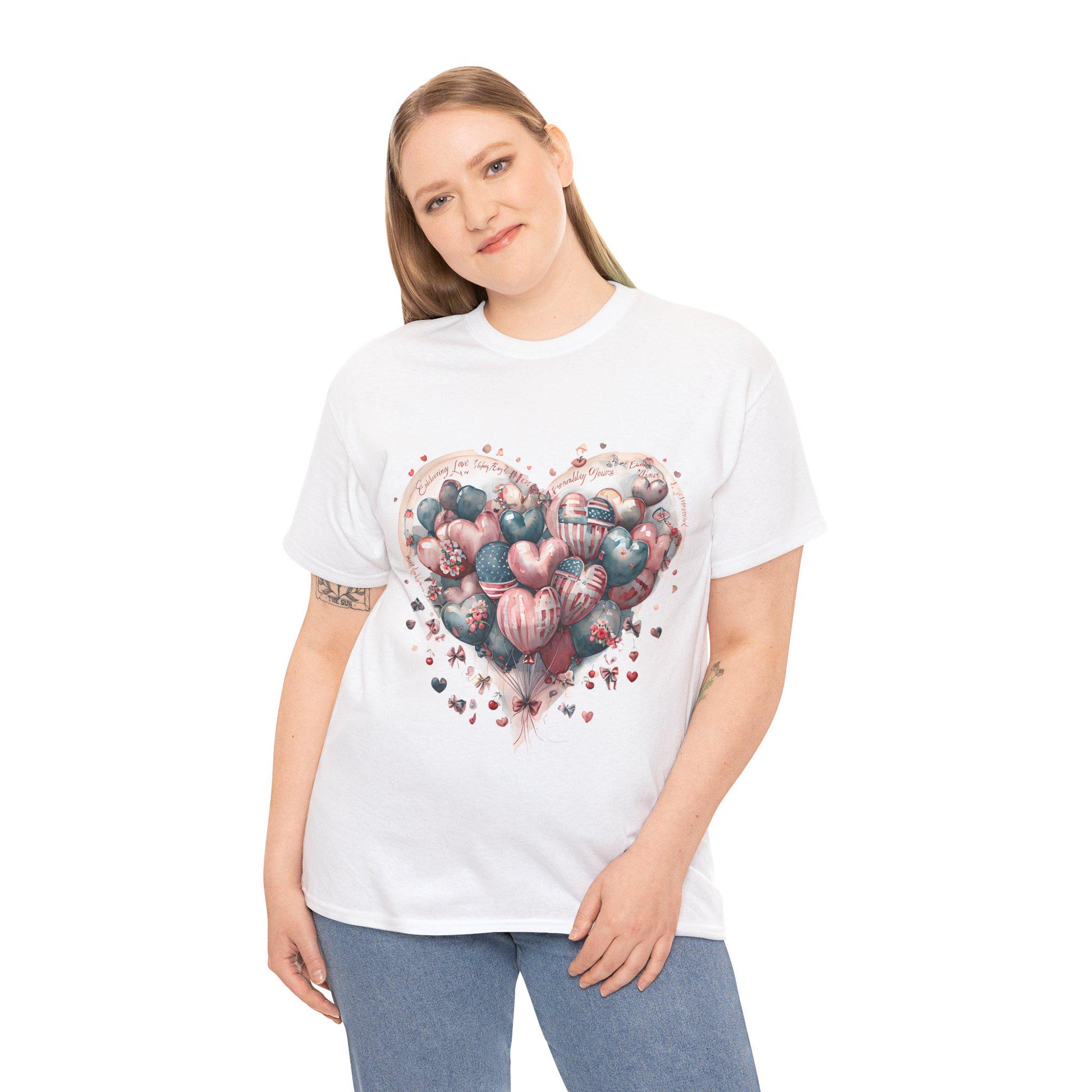 Heart Balloon Unisex Tee, Cute Graphic Tee, Valentine's Day Gift, Romantic Shirt, Casual Wear, Love-Themed Apparel