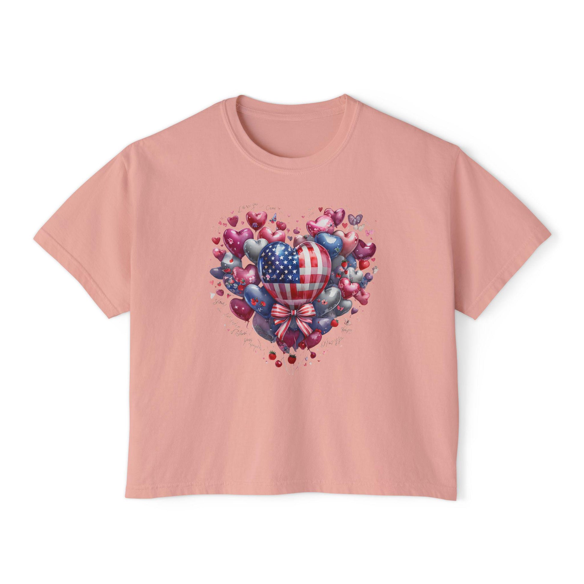 Love Heart Women's Boxy Tee, Valentine's Day Gift Shirt, Comfortable Casual Wear, Gift for Her, Love Inspired T-Shirt