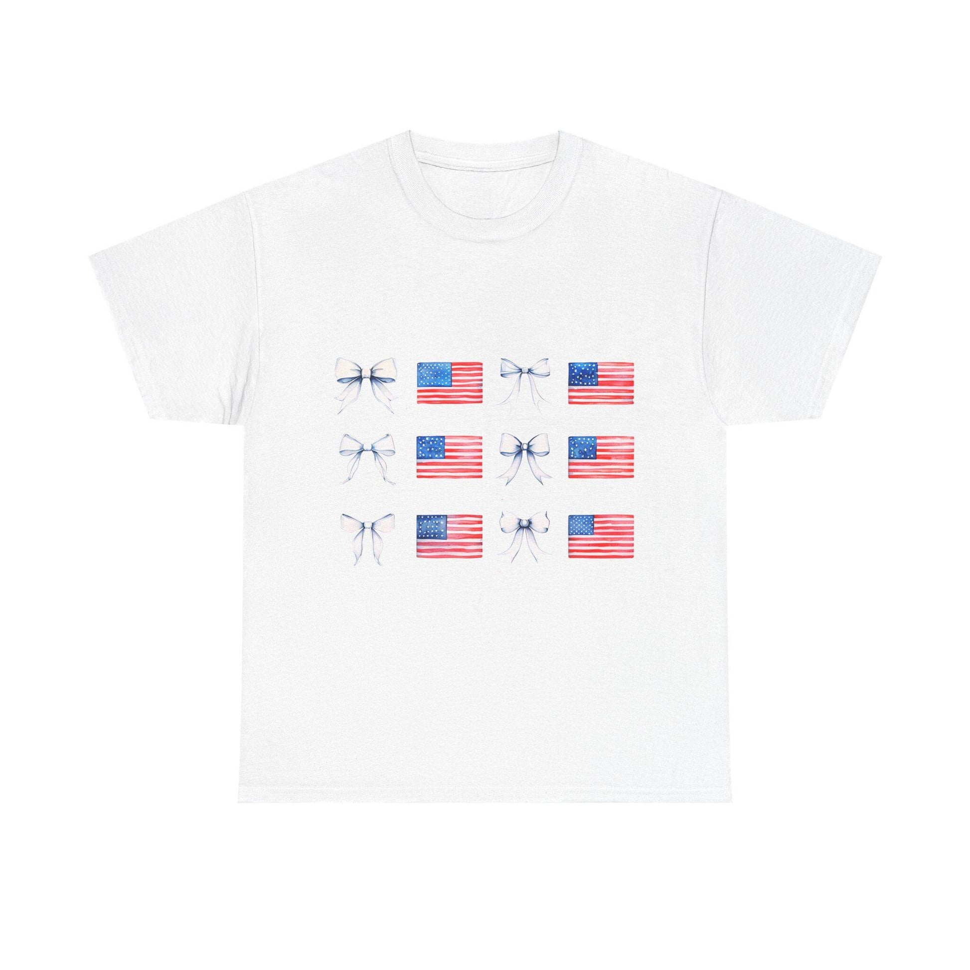 Patriotic Dragonfly T-Shirt - Unisex Heavy Cotton Tee, USA Flag Design, Independence Day, Summer BBQ, Casual Wear, Gifts for Him/Her