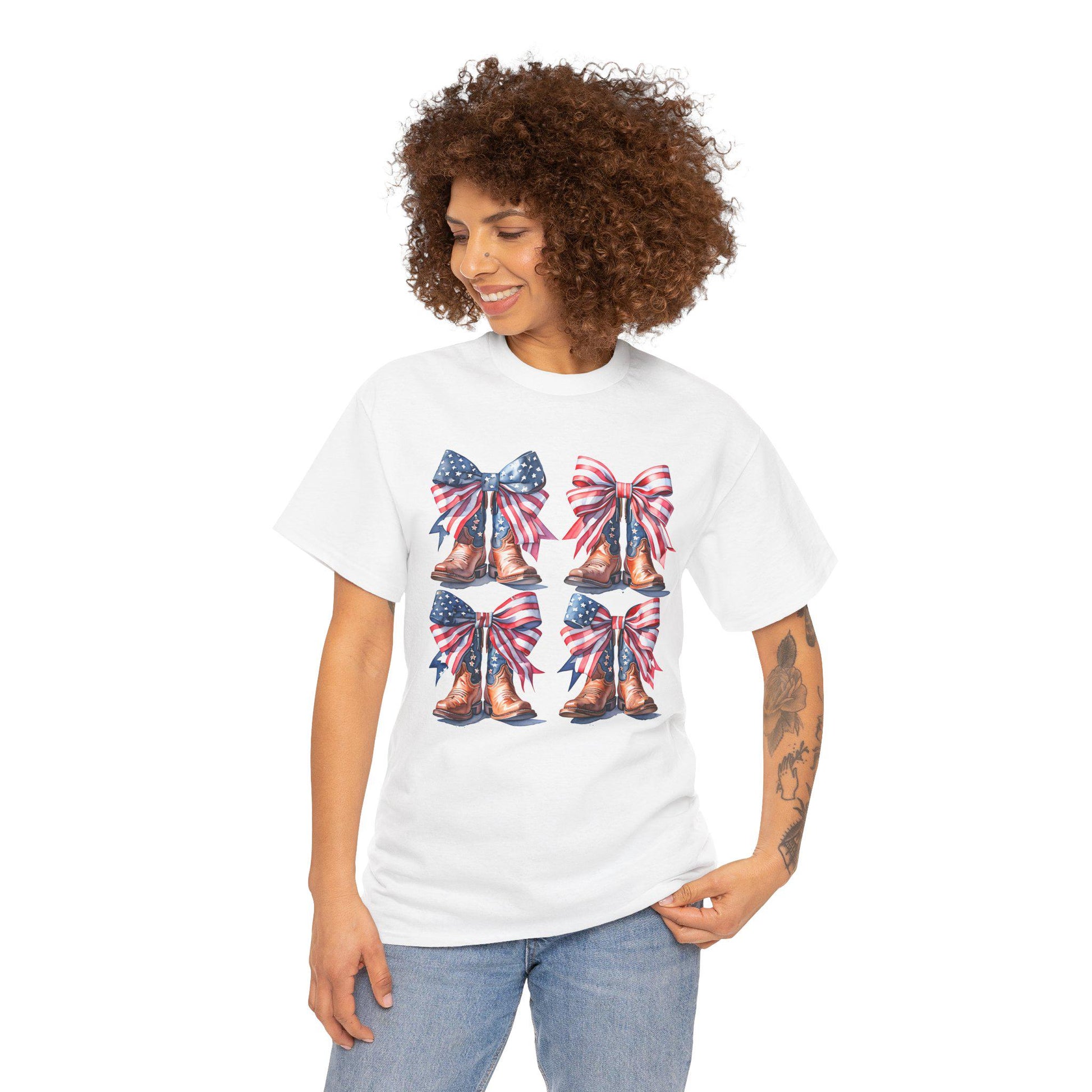Patriotic Country Boots Tee, Summer BBQ Shirt, Independence Day Outfit, Casual Everyday Wear, Memorial Day Fashion